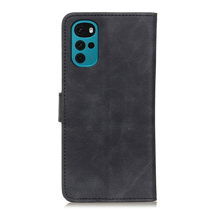 KHAZNEH black leather phone folio case with camera cutout and smooth front