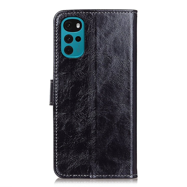 Black textured leather phone case with cutouts and edge flip closure