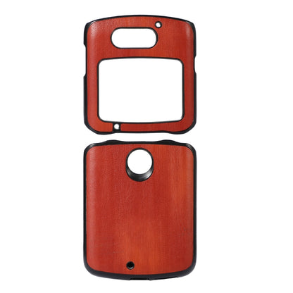 Red PU phone case with textured look, camera opening and rectangular cutout