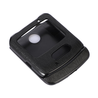 Black wood-texture PU phone case for Razr 5G with camera and speaker cutouts