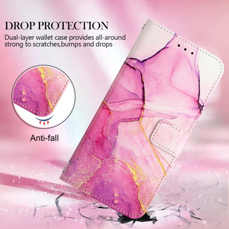 Marble-pattern flip leather wallet phone case with protective dual-layer design
