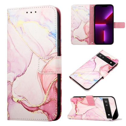 Marble-pattern flip leather wallet phone case with pink and purple marbled design