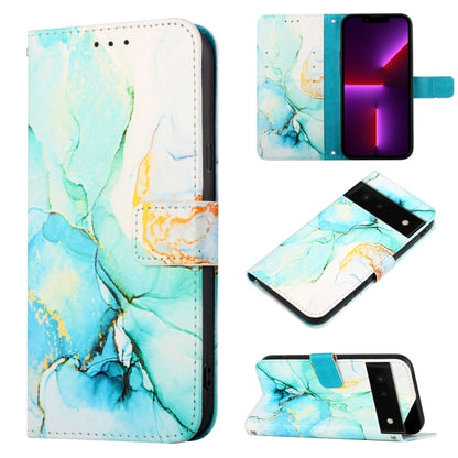 Blue marble flip leather phone wallet case with card slots and magnetic closure
