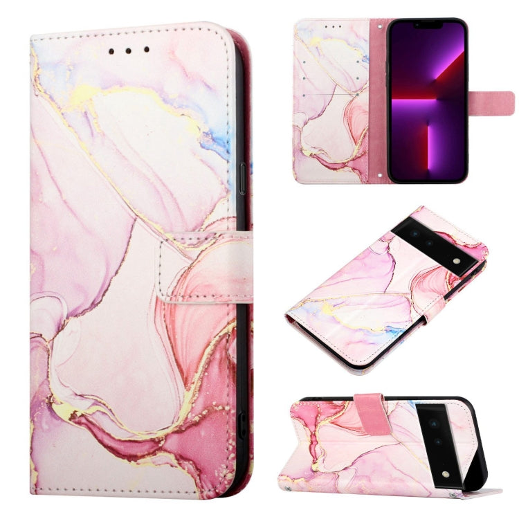 Light pink marble flip leather phone wallet case with card slots and magnetic closure