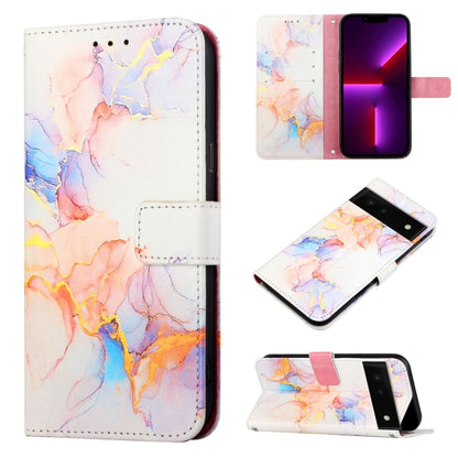 Pastel marble flip leather phone wallet case with card slots and magnetic closure