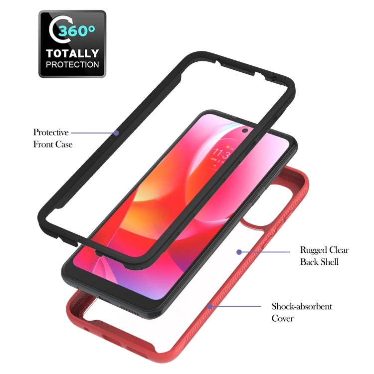 Shockproof phone case with ring holder, rugged clear back shell and protective front cover