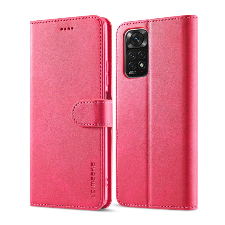 Pink calf-texture leather flip phone case with stitched card-slot holder