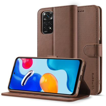 Brown calf-texture leather phone folio case with stand and rear camera cutout