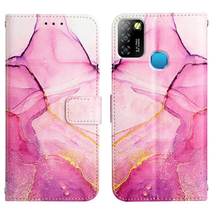 Pink marble flip leather phone case with card slot pocket and phone camera opening