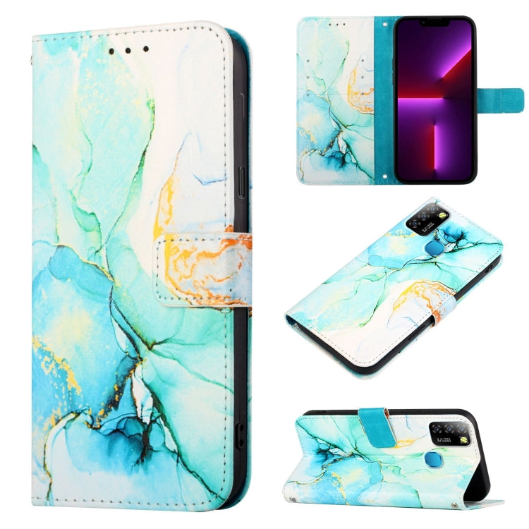 Blue marble flip leather phone case with wallet fold and camera opening