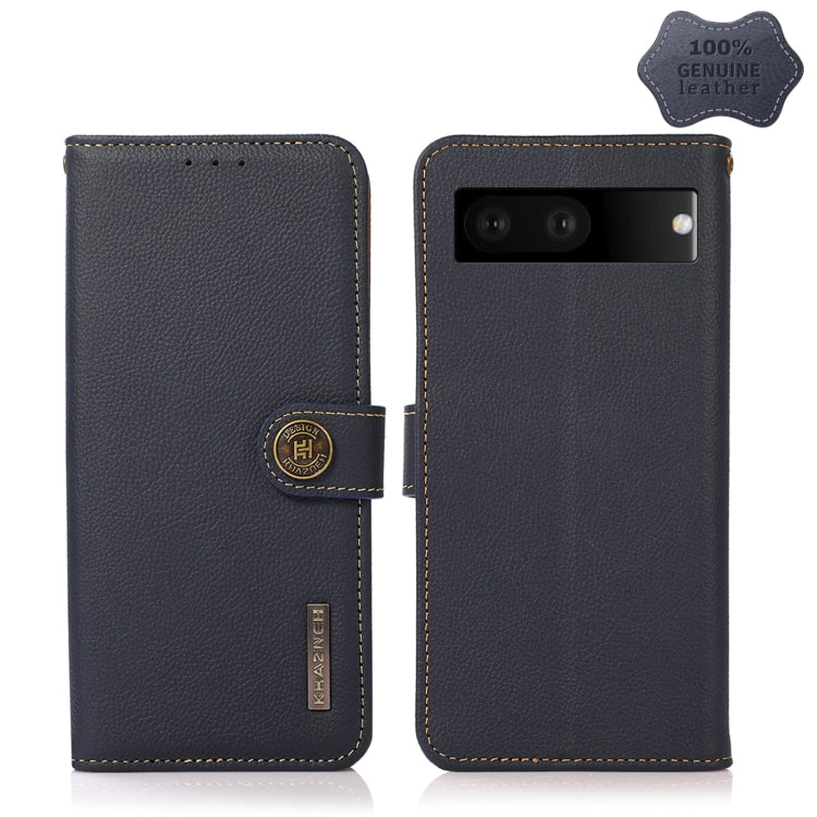 KHAZNEH leather RFID phone case in black, front and back views with logo strap.