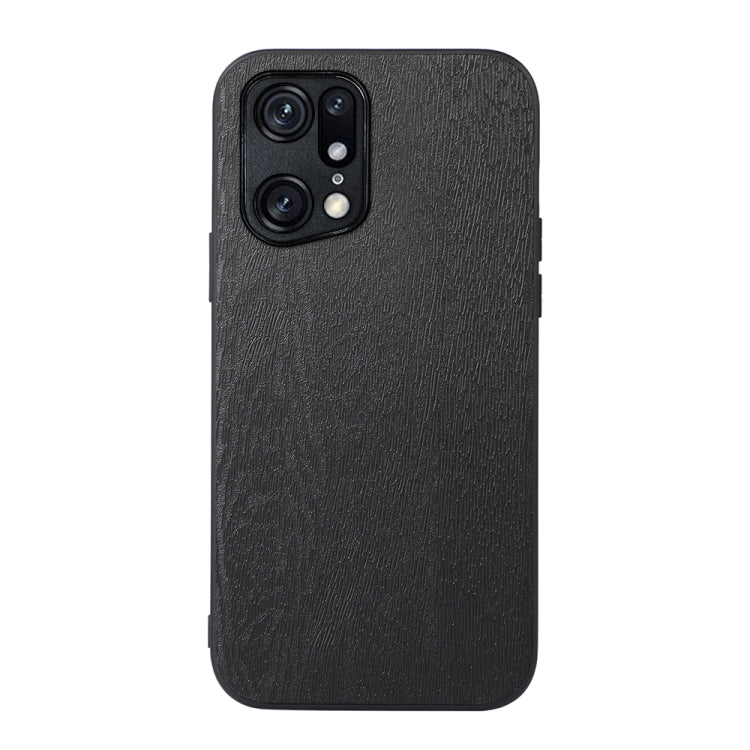 Black wood-texture PU phone case with textured finish and camera and flash openings