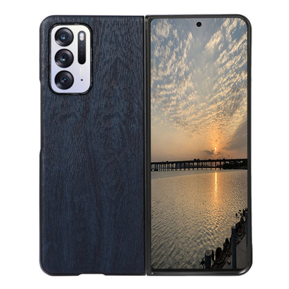 Blue wood-texture PU phone case with textured back and camera and flash openings