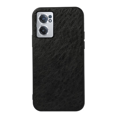 Shockproof phone case for OnePlus Nord CE 2 5G, black textured leather-style back