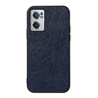 Shockproof phone case for OnePlus Nord CE 2 5G, navy textured leather-style back