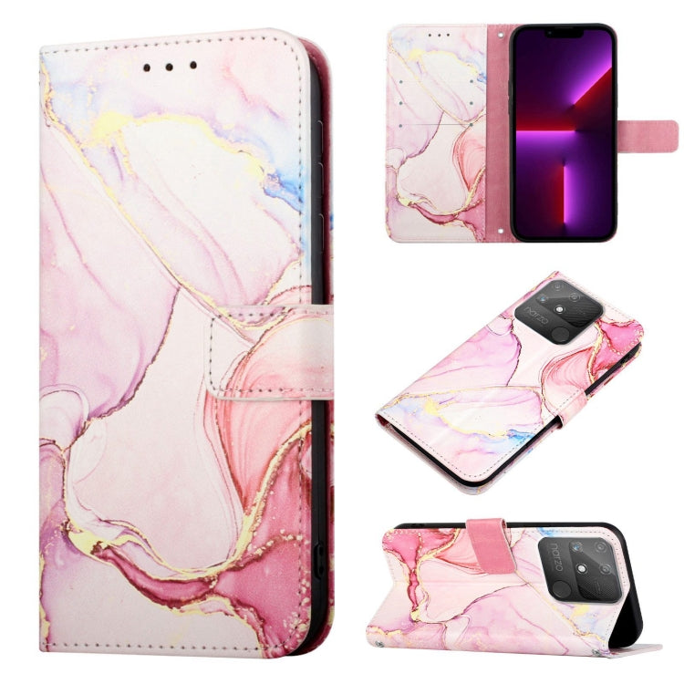 Marble pattern flip leather phone case, pink and gold marbling with card pocket, camera cutout
