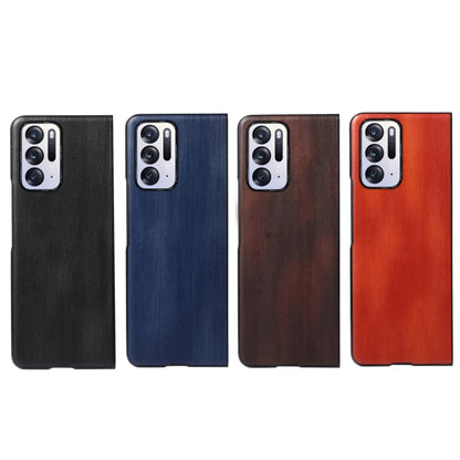 Textured PU phone cases set in black, blue, brown, and red-orange for OPPO Find N