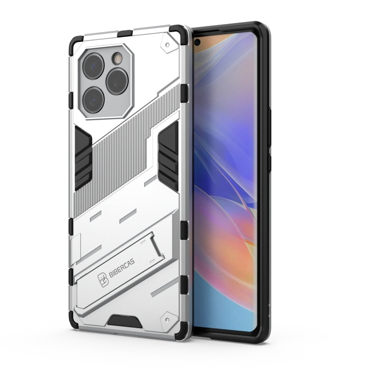White rugged phone case with raised TPU shockproof frame and camera cutouts