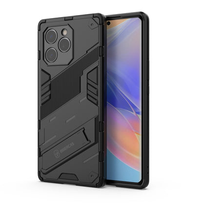 Dark grey rugged phone case with raised TPU shockproof frame and camera cutouts