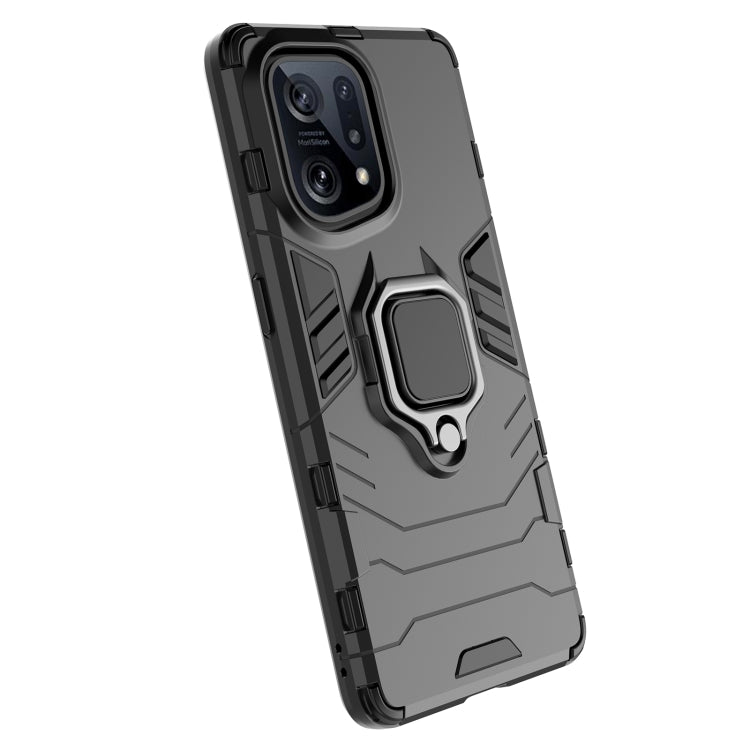 Gray/black rugged phone case with magnetic ring holder on the back