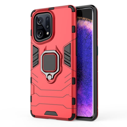 Red rugged phone case with raised camera guards and magnetic ring holder
