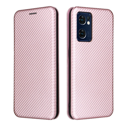 Pink carbon fiber texture phone case, front and back view with cutouts