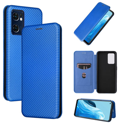 Magnetic phone case with carbon fiber texture, blue finish and magnetic cover
