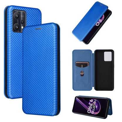 Magnetic phone case with carbon fiber texture, bright blue finish