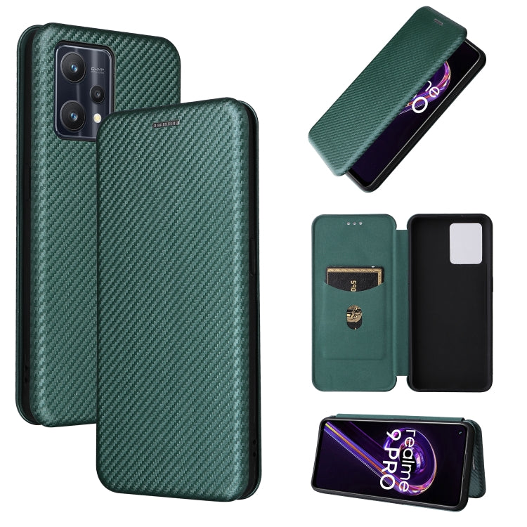 Magnetic phone case with carbon fiber texture, deep green finish