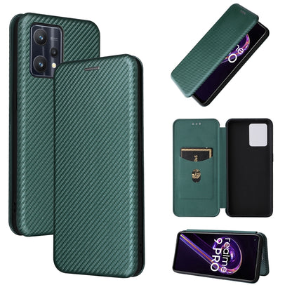 Magnetic phone case with carbon fiber texture, deep green finish