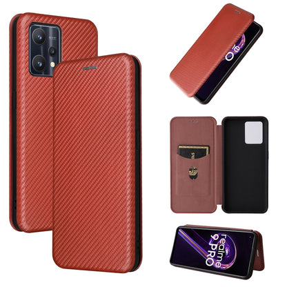 Red carbon-fiber textured magnetic leather phone case with card slot and inner shell