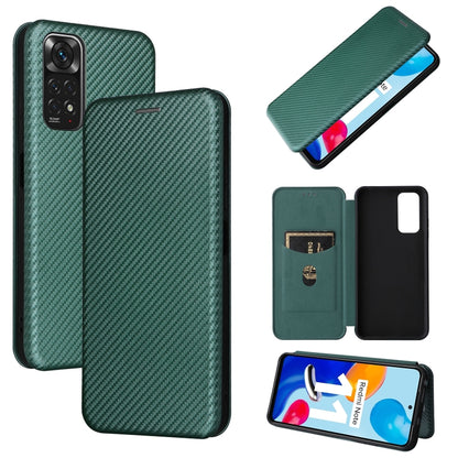 Green carbon-fiber textured magnetic leather folio phone case with card slot