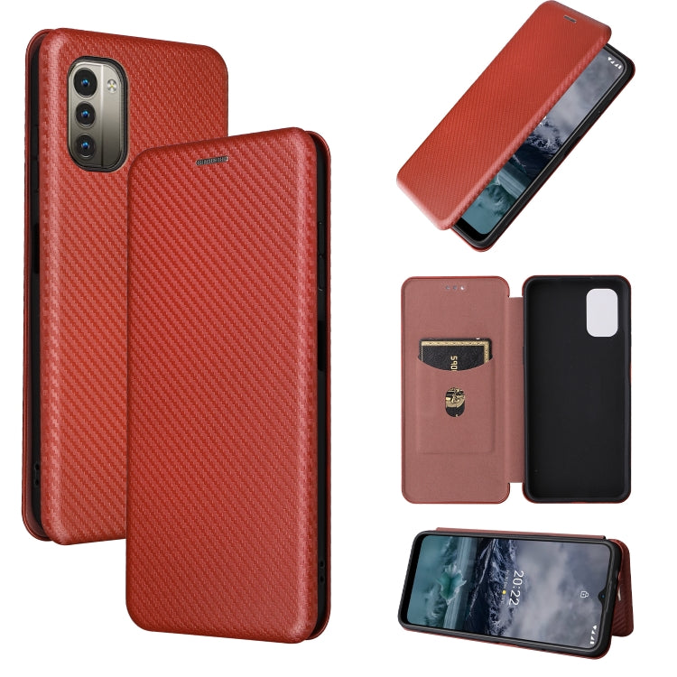 Red carbon-fiber textured magnetic leather folio phone case with card slot and flap