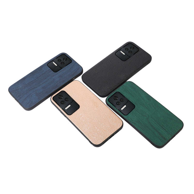Wood-texture PU phone case set in blue, black, beige, and green with camera cutouts