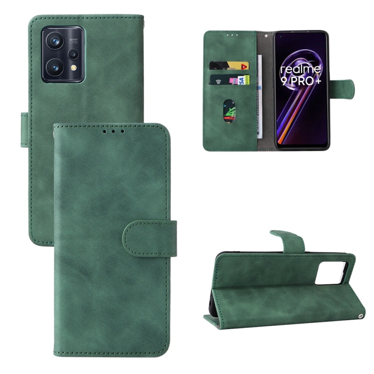 Green folio leather phone case with magnetic closure, card slot, and stand view