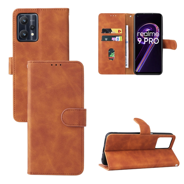Magnetic buckle leather wallet phone case, tan-brown; flip stand with cutout
