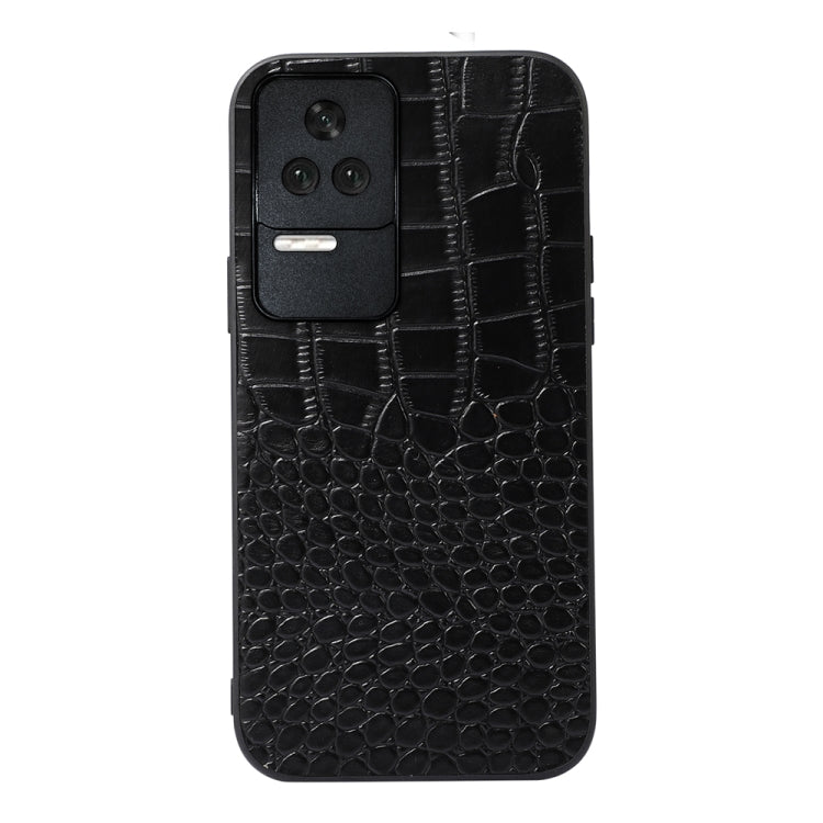 Black crocodile-embossed leather phone case with camera cutout and side buttons