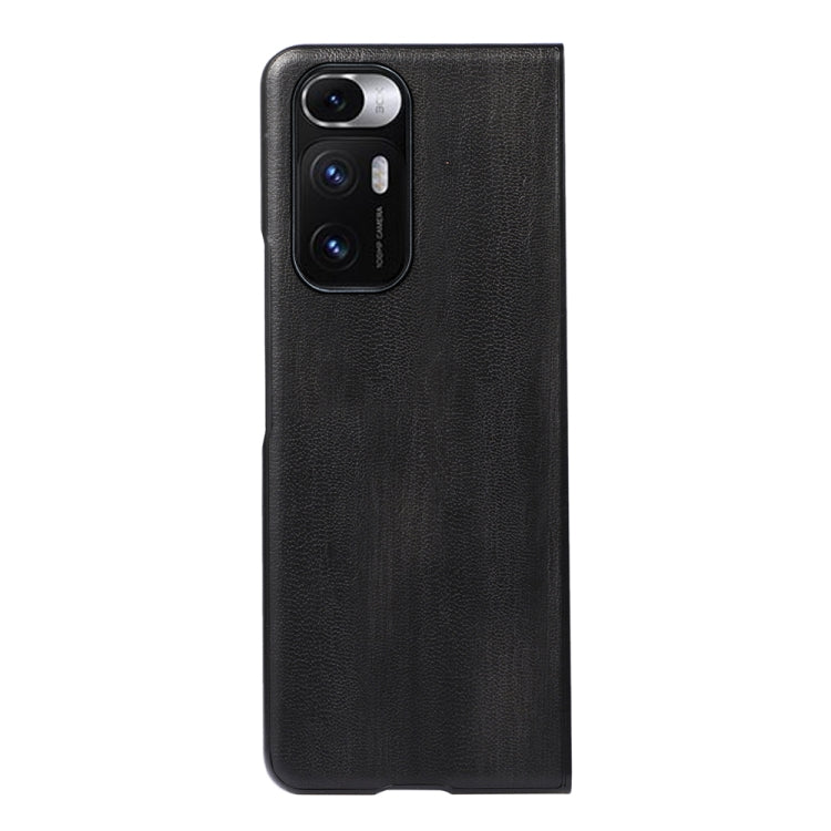 Black textured PU phone case for Xiaomi Mi Mix Fold, showing back with camera cutout.
