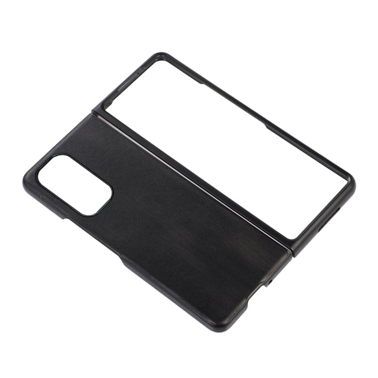 Black textured PU phone case for Xiaomi Mi Mix Fold, front and back ports visible.