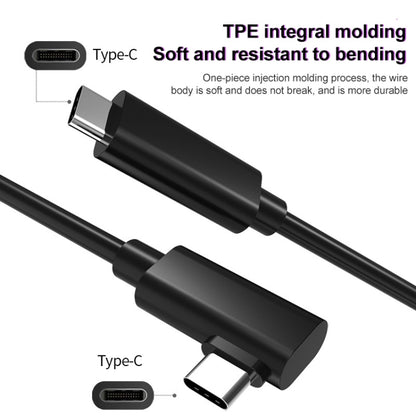 Black USB-C elbow connector cable with soft, bend-resistant molded body