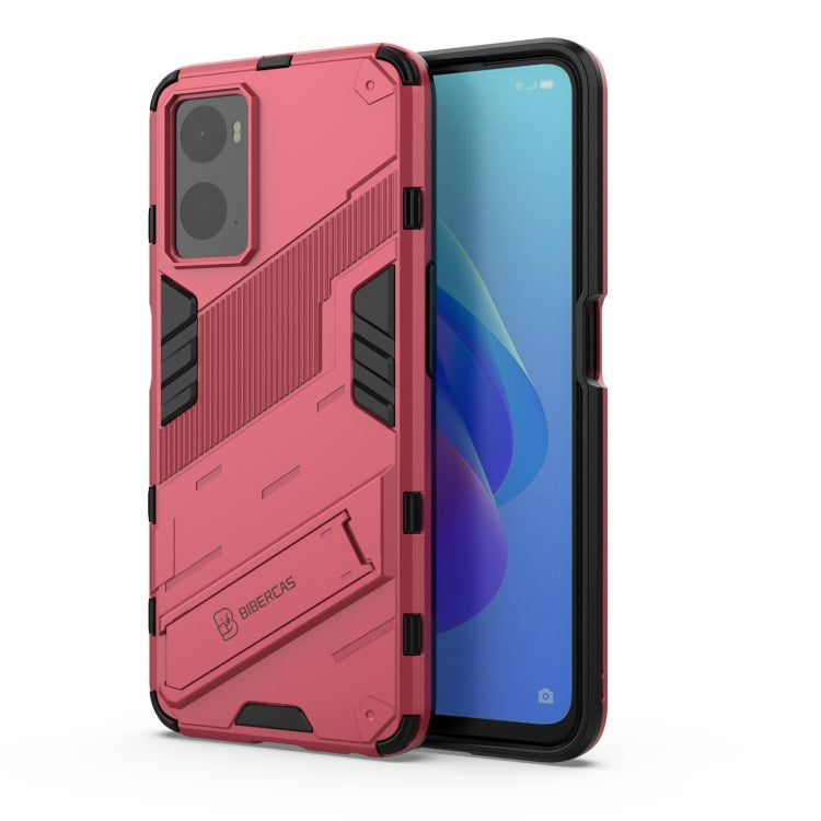 Rugged pink phone case with holder for OPPO A36 4G / Realme 9i