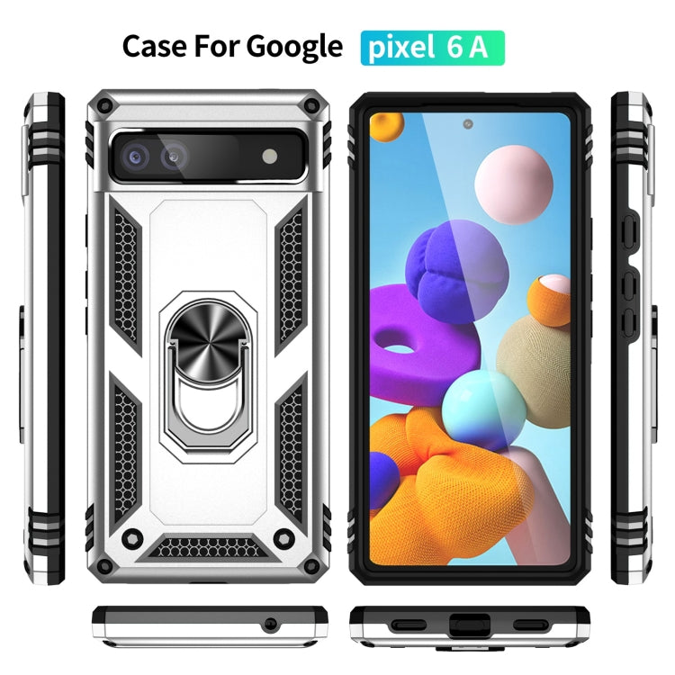 Silver protective phone case with rotating metal ring holder and port covers