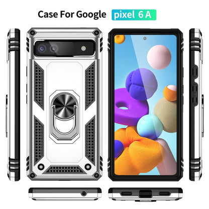 Silver protective phone case with rotating metal ring holder and port covers