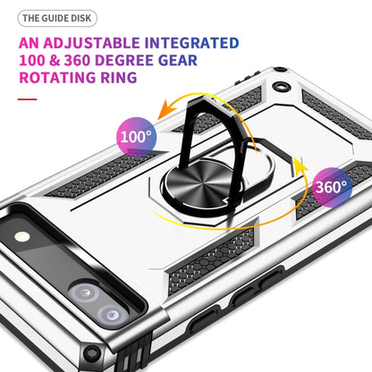 Silver case top view with adjustable 360 rotating metal ring holder