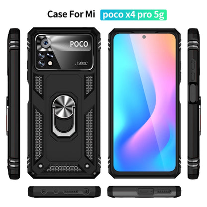 Phone case set with metal ring kickstand, black case with side buttons and screen openings