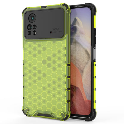 Shockproof honeycomb phone case, green TPU bumper with hex grip pattern