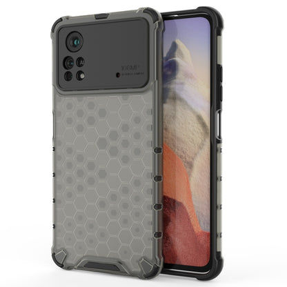 Shockproof honeycomb phone case, gray TPU bumper with hex grip pattern