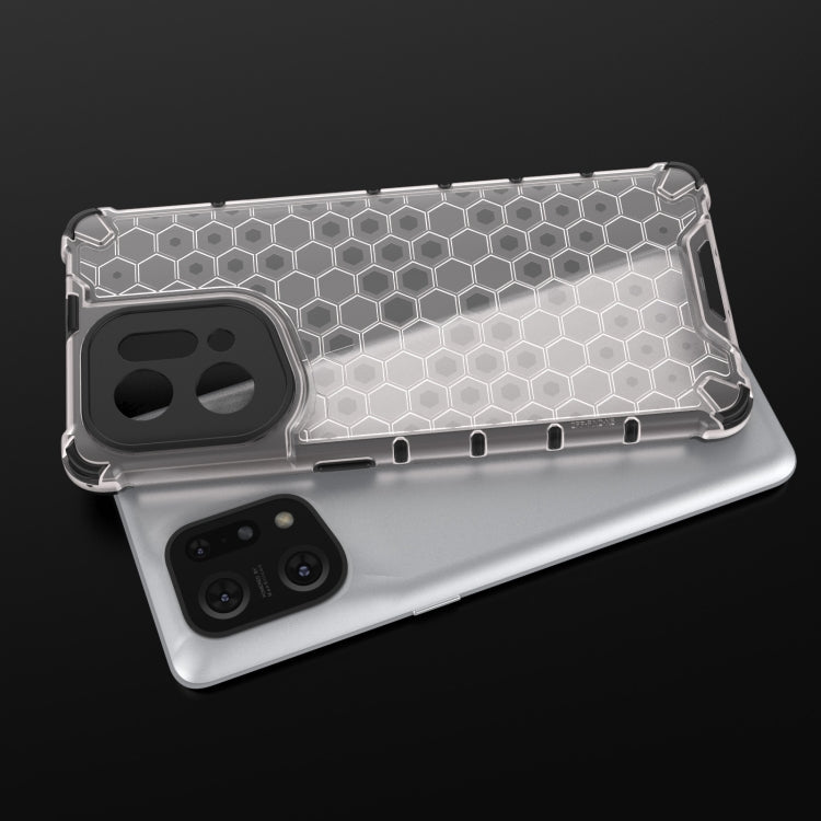 White honeycomb phone case with camera cutouts and textured bumper protection