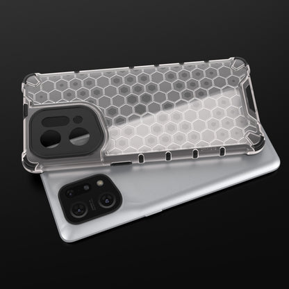 White honeycomb phone case with camera cutouts and textured bumper protection