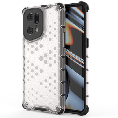 Shockproof phone case with honeycomb PC back and TPU bumper, white